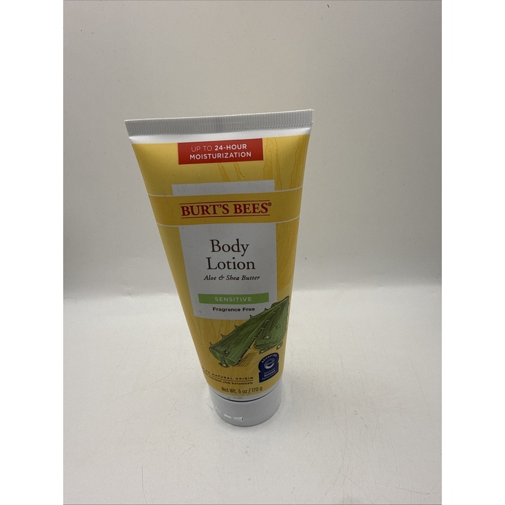 Burt's Bees Body Lotion Aloe and Shea Butter Sensitive Skin Fragrance Free 6 Oz